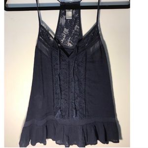 ⭐️ Cute Navy Racerback with Lace Detailing